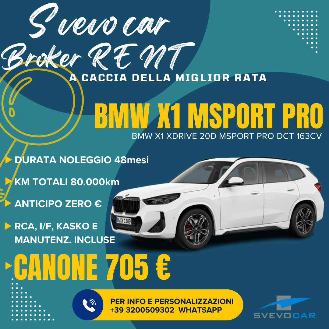 BMW X1 xDrive 20d MSport Pro DCT 163CV NOLEGGIO LUNGO TERMINE